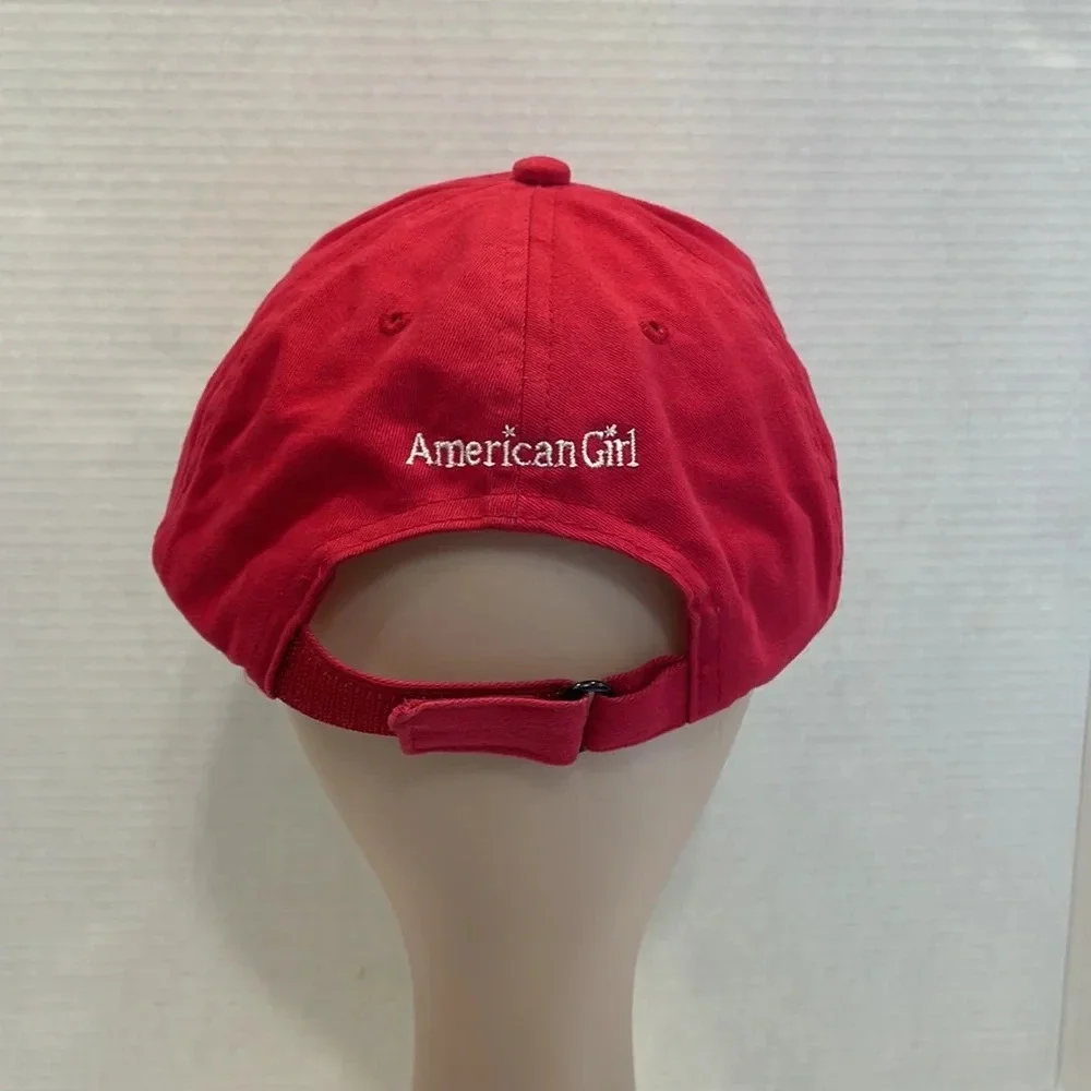 American Girl red Sparkle Spirit Style baseball cap hat adjustable